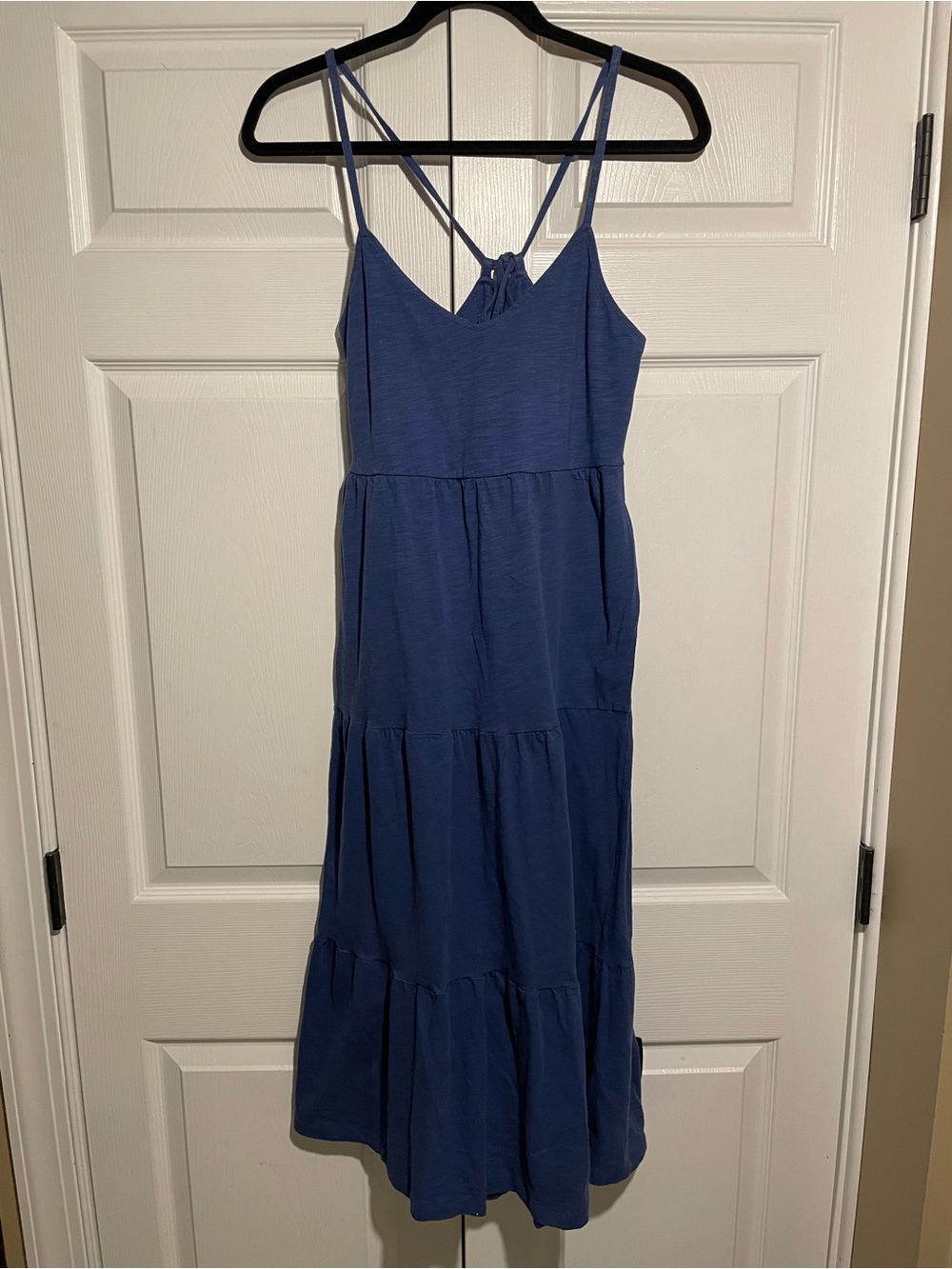 Old Navy Women's Blue Tiered Spaghetti Strap Dress